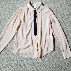 ASOS Villa sheer tan blouse